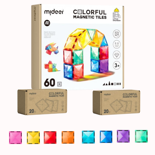 SET Building set 60 pieces + Magnetic pieces TOTAL 100 pieces