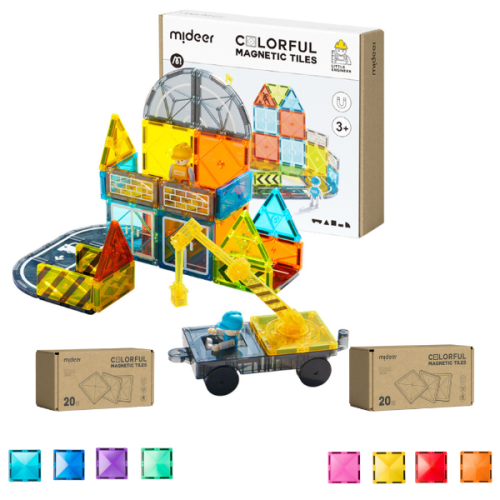 SET Building sets builders 36 pcs + Magnetic pieces TOTAL 76 pcs