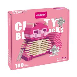 Wooden building blocks CITY BLOCKS - pink 100 pieces