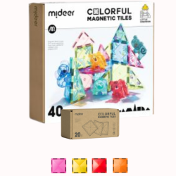 Színes mágneses építőkészlet - Állatkás - 40 db